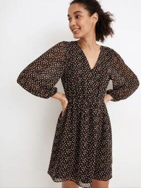 Madewell | (Re)Sourced Georgette Mini Dress | Multicolor Floral Ditsy Print